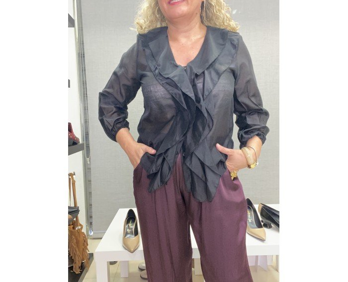 blusa romantica negro