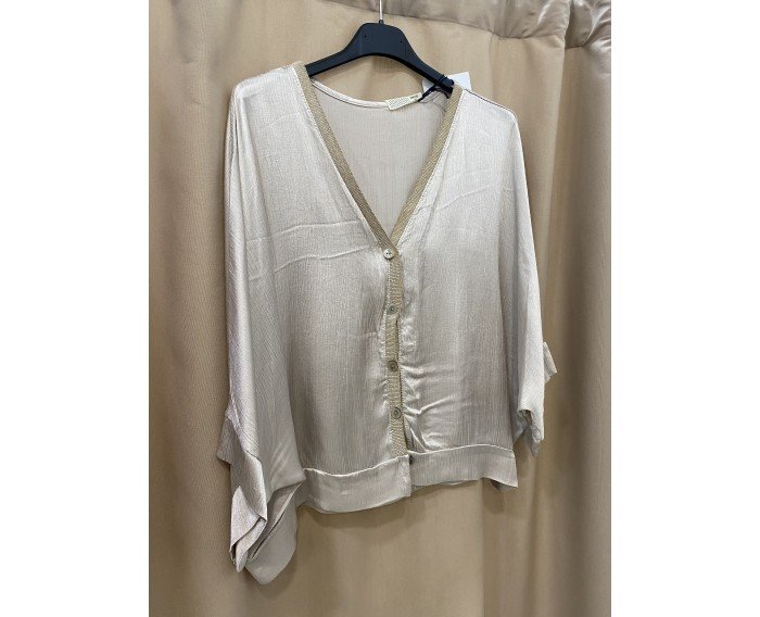 blusa raso beige