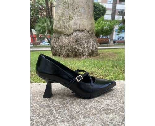 zapato de salón pulseras cruzadas negro 2741b