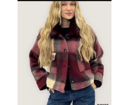 chaqueta cuadros con pelo