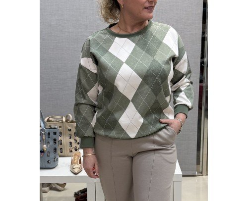 sudadera rombos verde