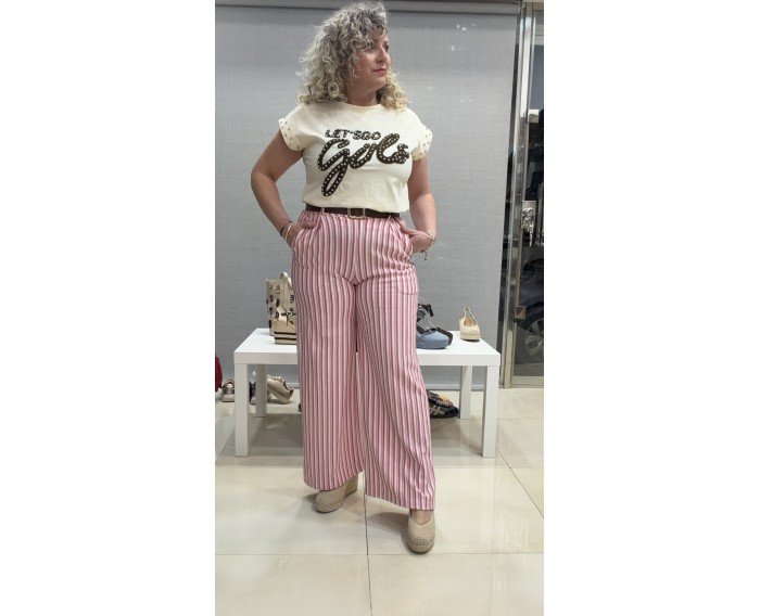 pantalón rayas con cinturón