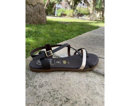 sandalia 5807 marron combi