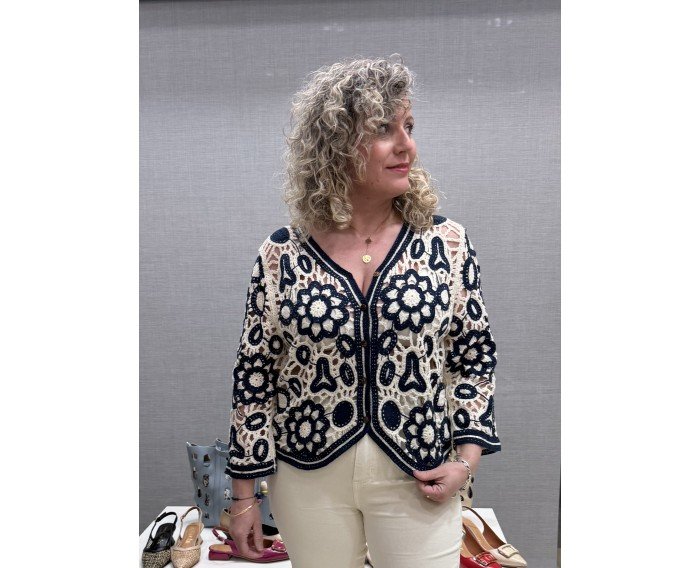 chaqueta croche marino