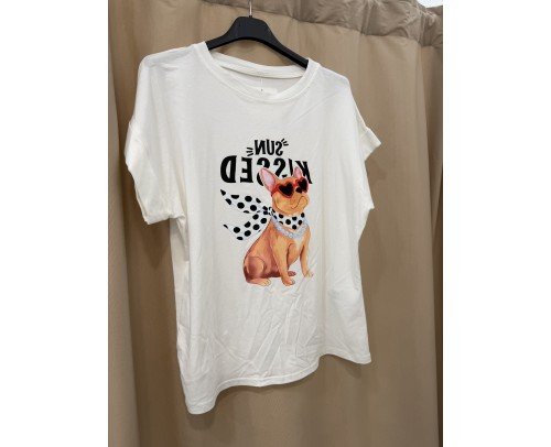 camiseta perrito Diva blanco