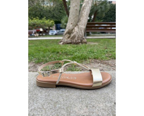 sandalia plana fantasia oro