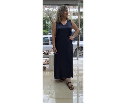 vestido satinado marino
