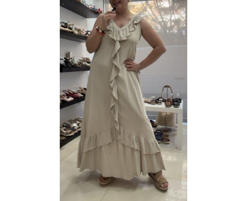 vestido iris beige
