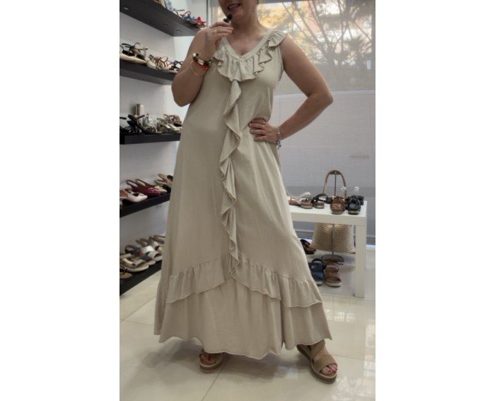 vestido iris beige