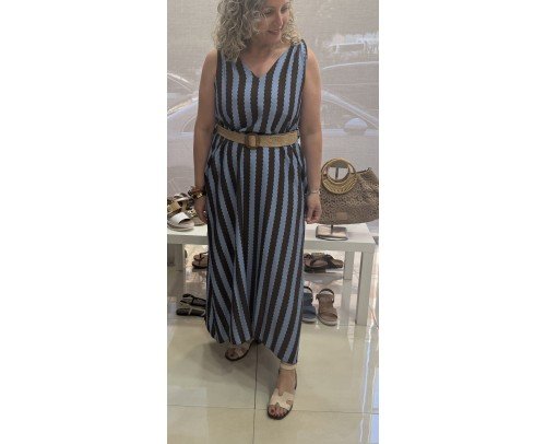 vestido zigzag marino