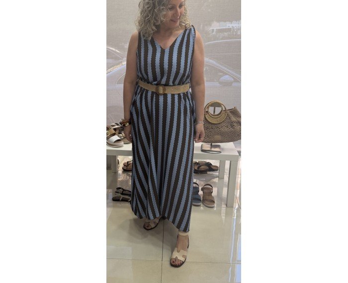 vestido zigzag marino