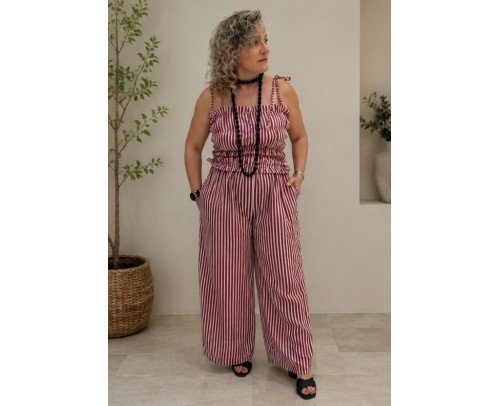 conjunto  Bari rosa burdeos
