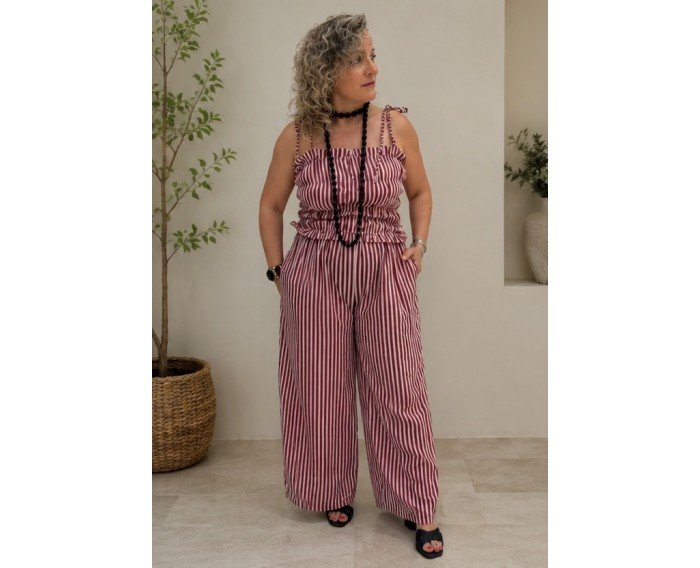 conjunto  Bari rosa burdeos