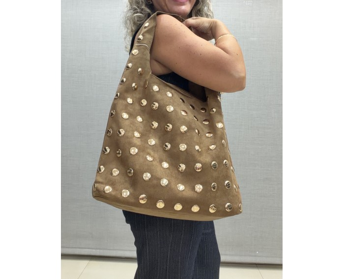 BOLSO TACHAS COLOR CAMEL