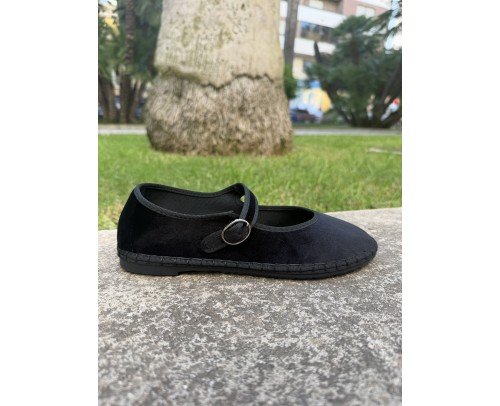 Merceditas  terciopelo negra 6590