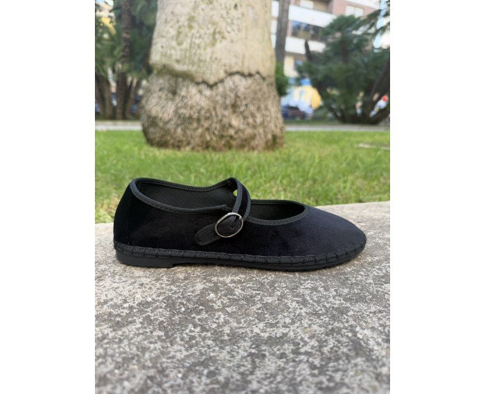 Merceditas  terciopelo negra 6590
