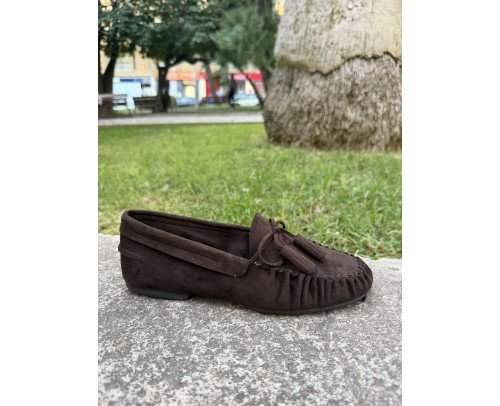 Mocasin  efecto ante chocolate corina 6640