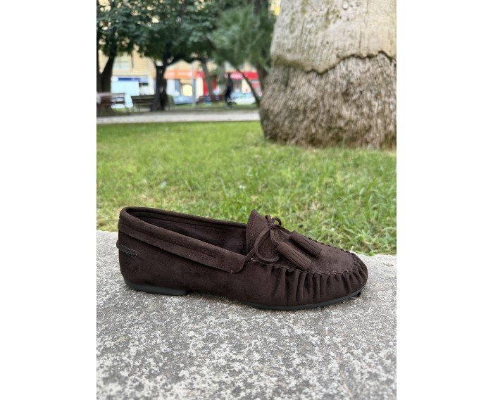 Mocasin  efecto ante chocolate corina 6640