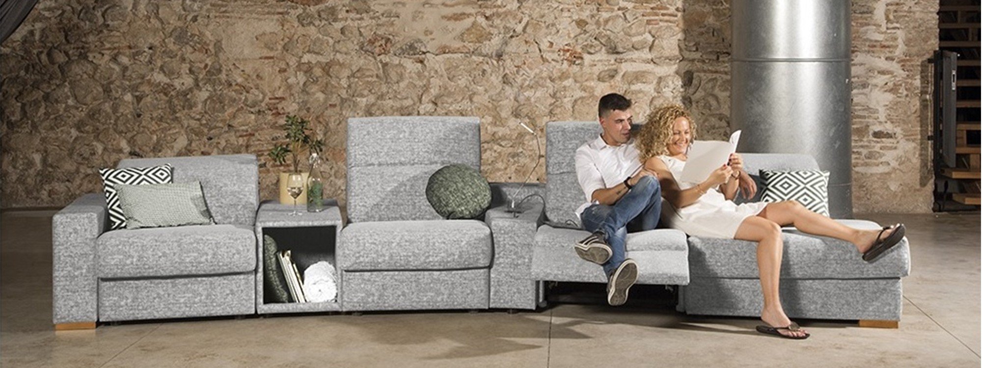Comprar sofás con asientos relax eléctricos online - SofaNatur