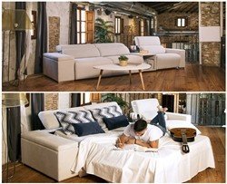 Comprar Sofá cama italiano barato  Precio Sofás 3 y 2 plazas   ELIGE EL COLOR GRANATE DINO 11 MEDIDAS 180 x 105/215 x 105 cm alto.