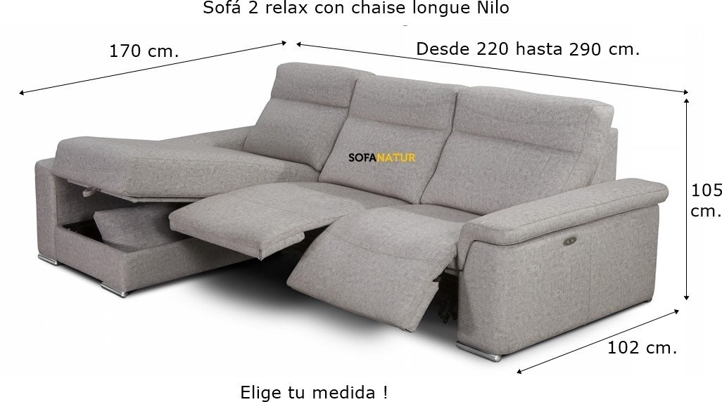Sofá con 2 asientos relax motor Nilo