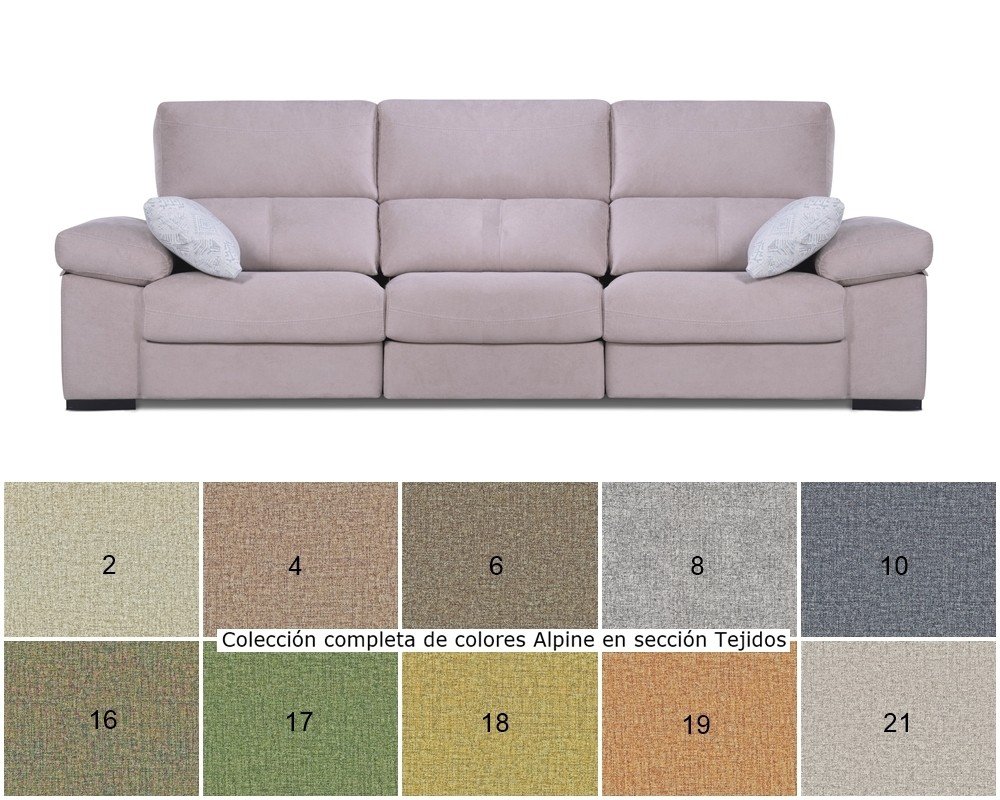 Kubor sofá cama chaise longue reversible 3 plazas beige