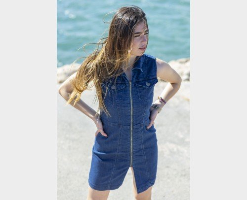 Vestido azul oscuro
