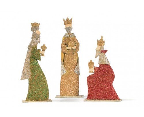 set 3 reyes magos purpurina