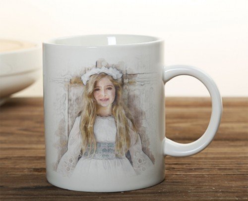 taza primera comunión niña acuarela (copia)