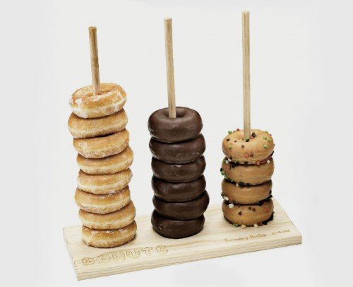 soporte madera donuts
