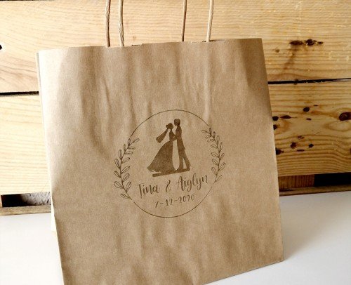 bolsa kraft con asas boda