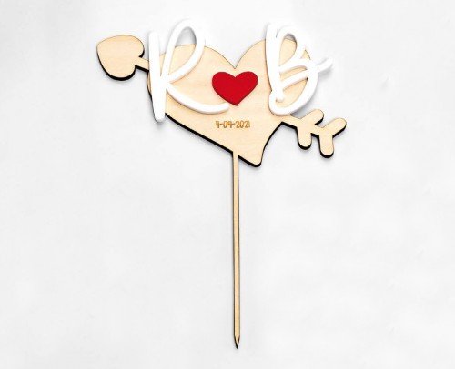 cake topper iniciales