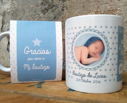 set 15 tazas nacimiento azul