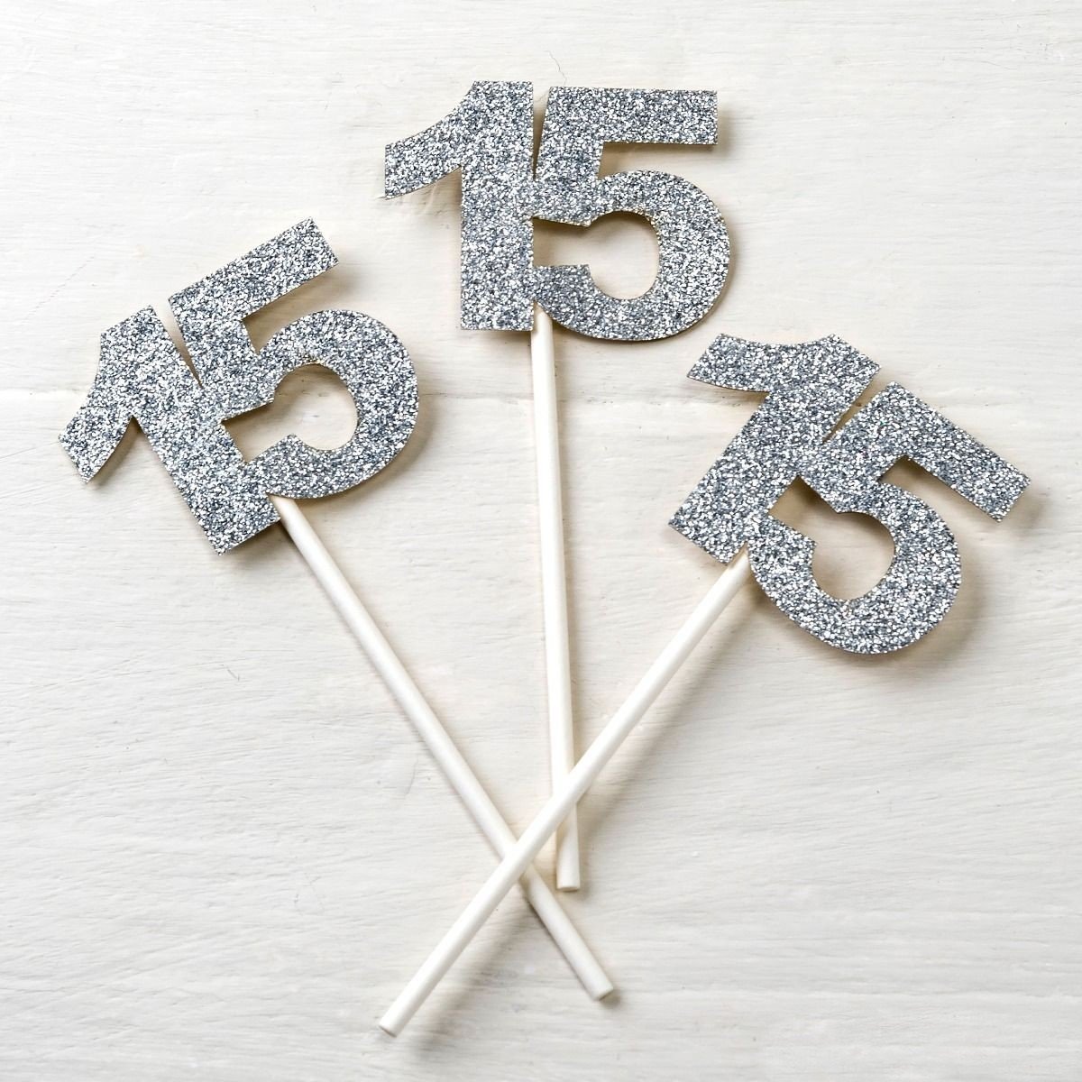 set 12 cake toppers purpurina COMPLEMENTOS ESPECIAL BODA