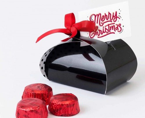 Caja de regalo con lazo. Tienda chocolate on line