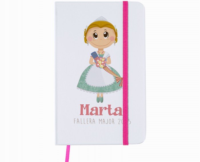 agenda blanca fallera personalizada