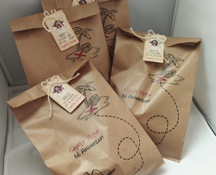 kit 10 bolsas piratas + etiquetas