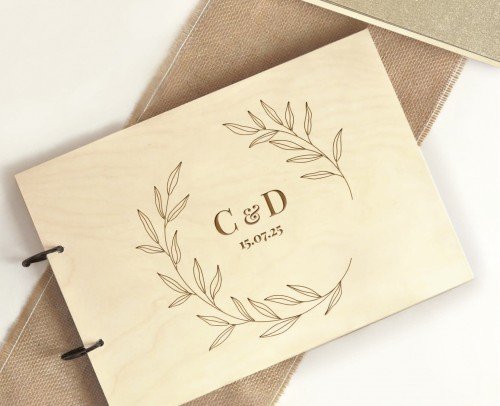 libro de firmas de madera