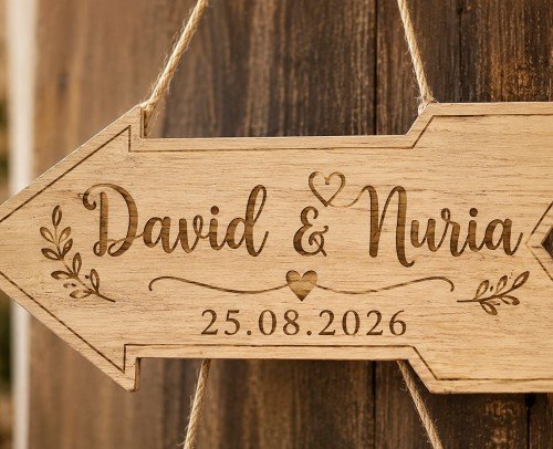 flecha de madera personalizable
