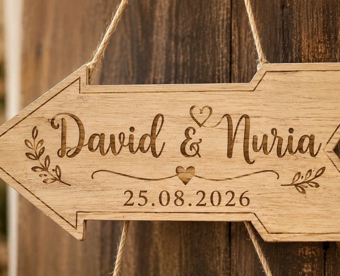 flecha de madera personalizable