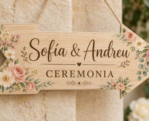flecha de madera personalizable
