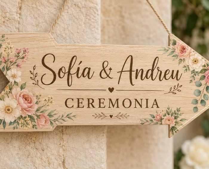 flecha de madera personalizable