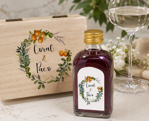 estuche madera licor