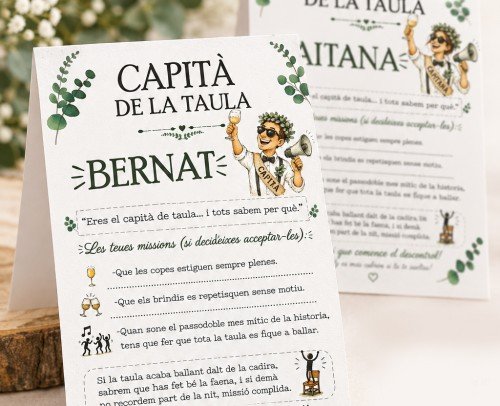 tarjeta capitan de mesa
