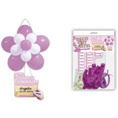 deco kit flor comunión rosa