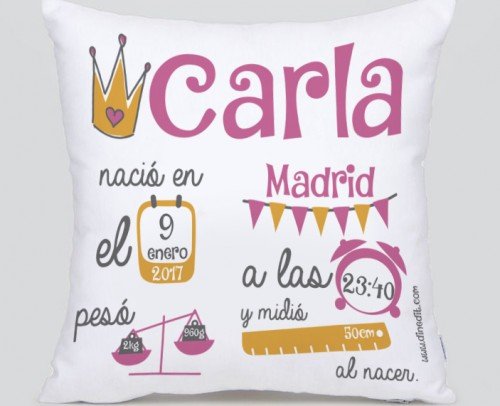 cojín recién nacido niña