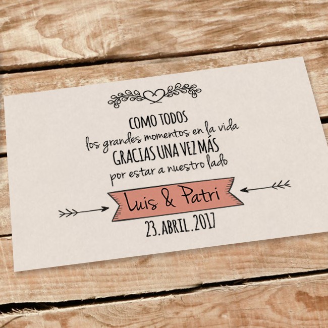 tarjeta agradecimiento vintage tarjeta de agradecimiento boda