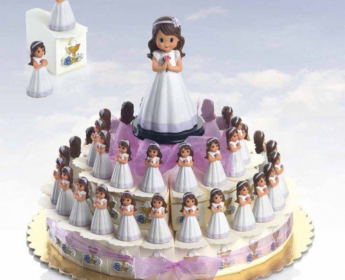 tarta niña con flor