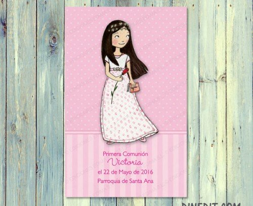 recordatorio niña con flor