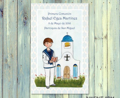 recordatorio niño en iglesia